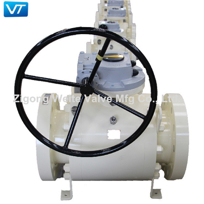 Шариковый клапан США OEM управляемый шестерней служил фланцем цвет 1.6Mpa-42Mpa концов белый